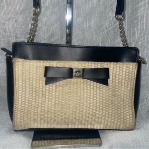 Kate Spade Montford Park Straw & Leather Crossbody
